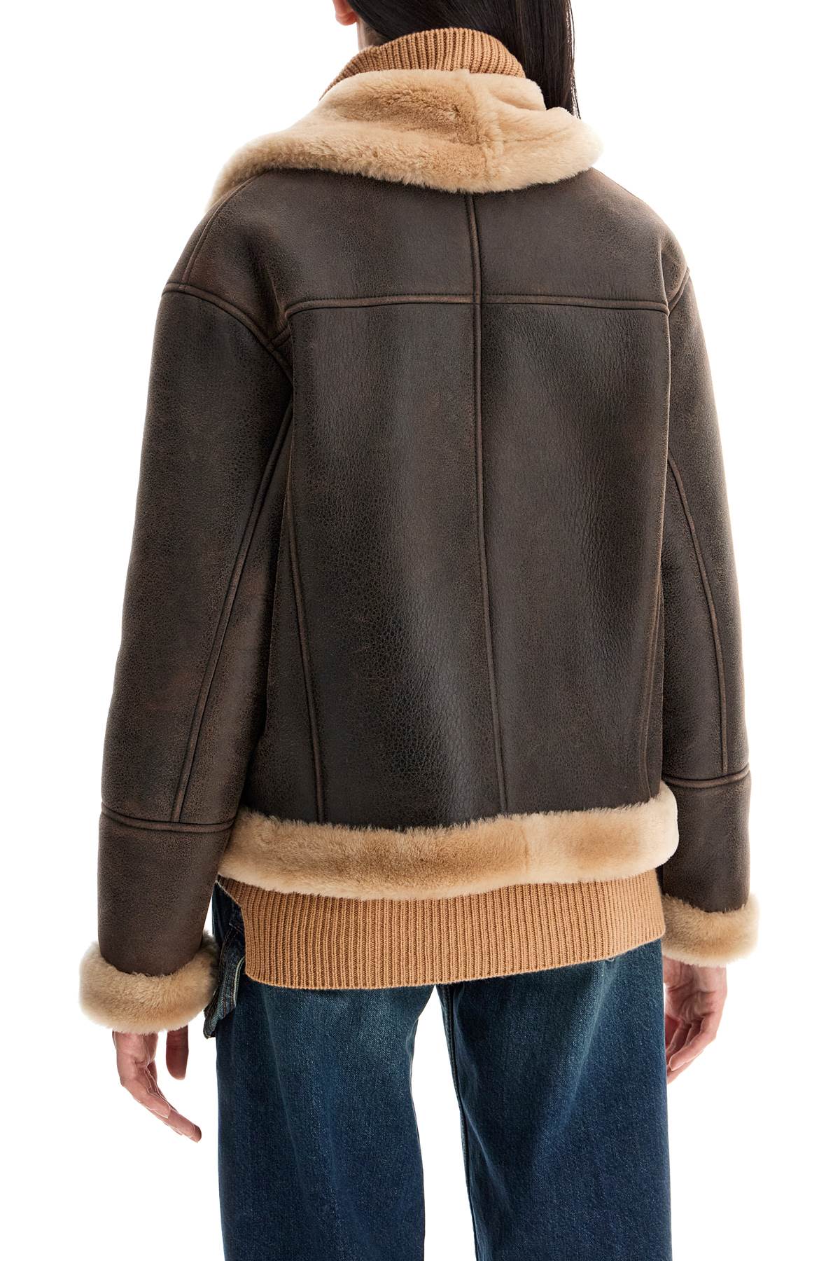 Shop Blancha Shearling Jacket In Brown