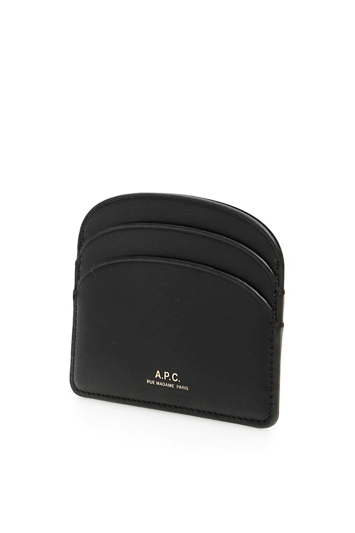 Shop Apc Demi-lune Card Holder In Black