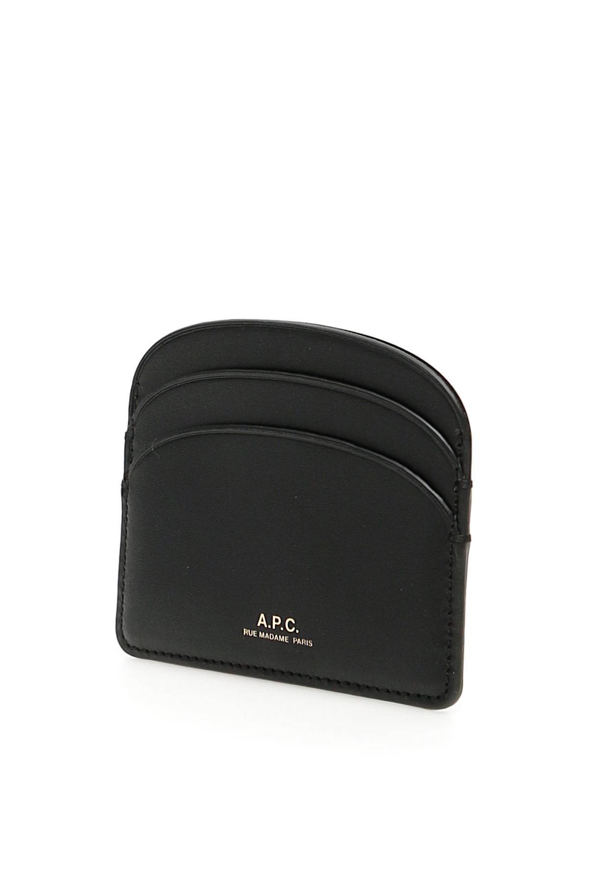 Shop Apc Demi-lune Cardholder In Black