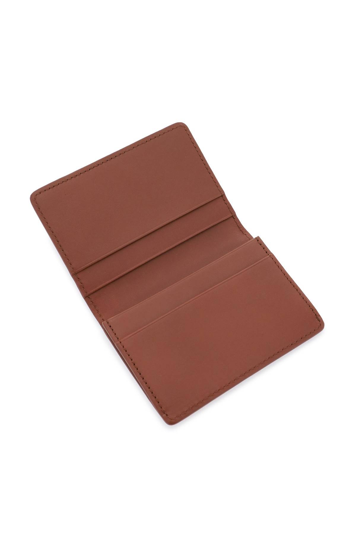 Shop Apc Leather Stefan Card Holder In Brown