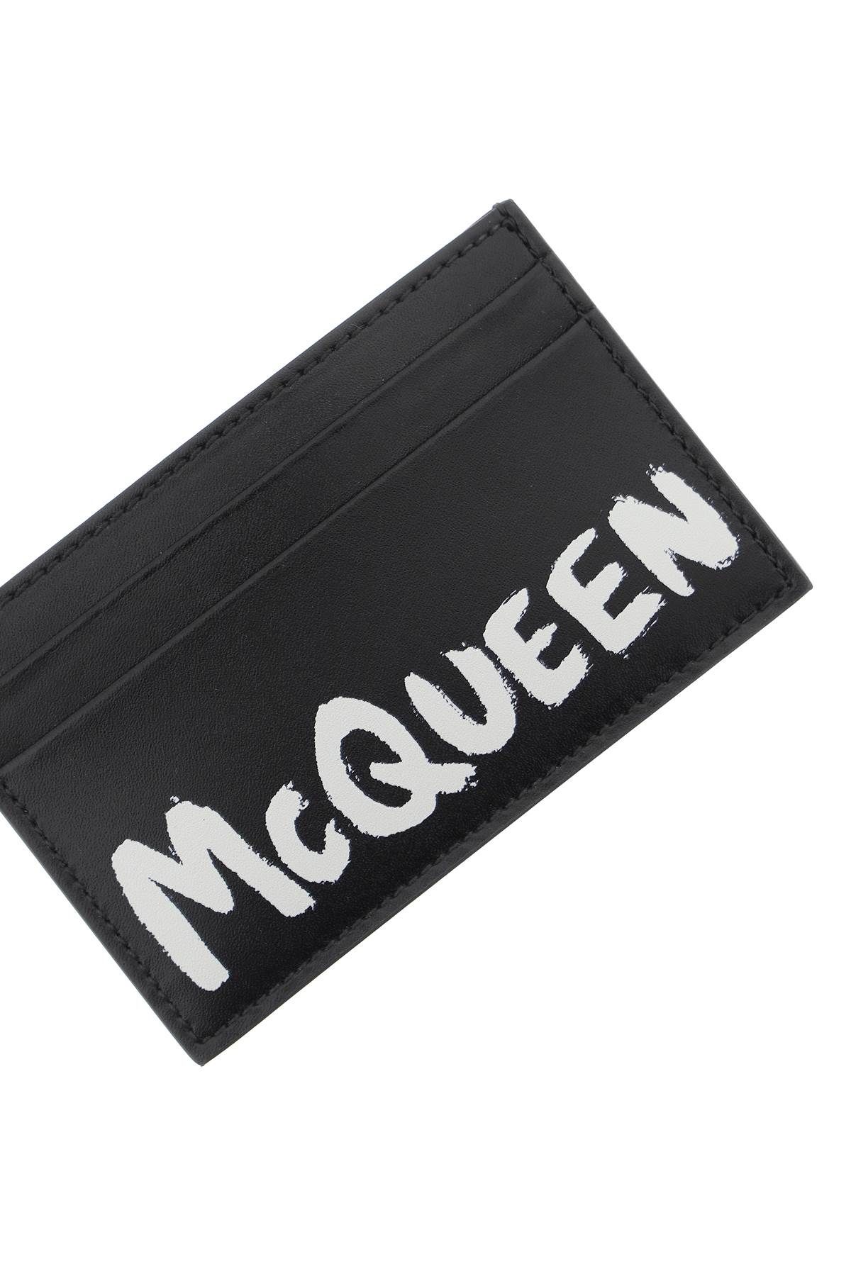 Shop Alexander Mcqueen Graffiti Cardholder In Black