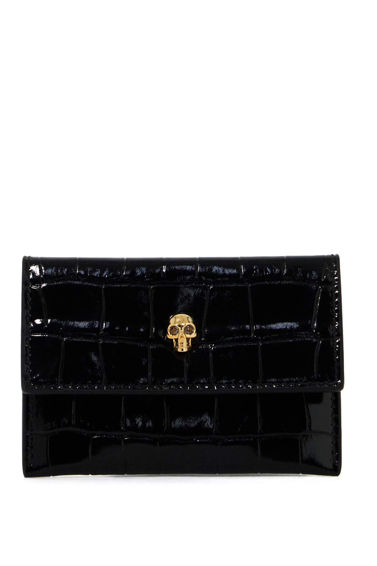 Shop Alexander Mcqueen Envelope Skull Cardholder In Black