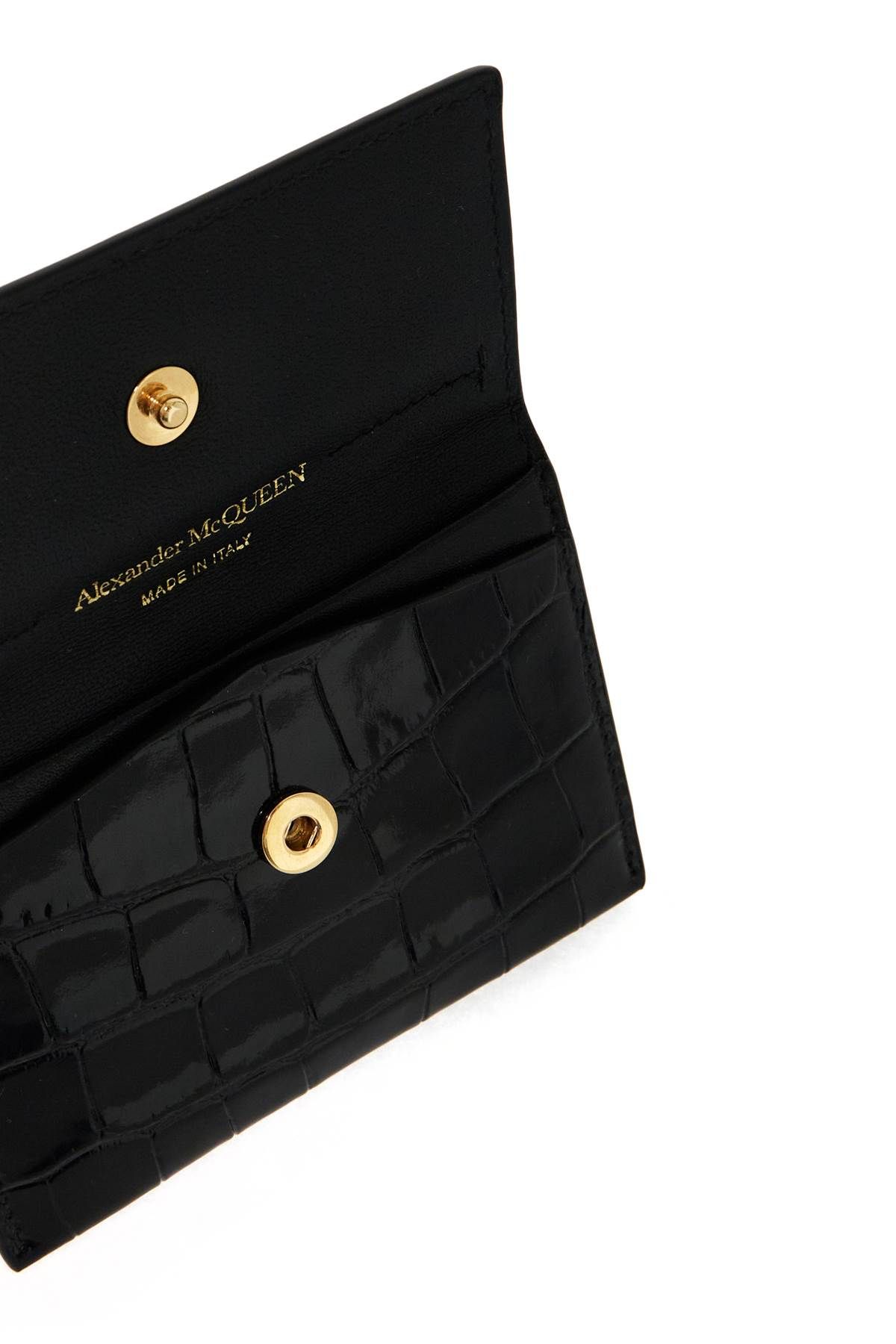 Shop Alexander Mcqueen Envelope Skull Cardholder In Black