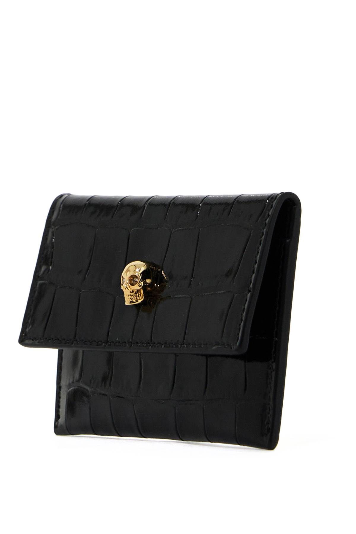 Shop Alexander Mcqueen Envelope Skull Cardholder In Black