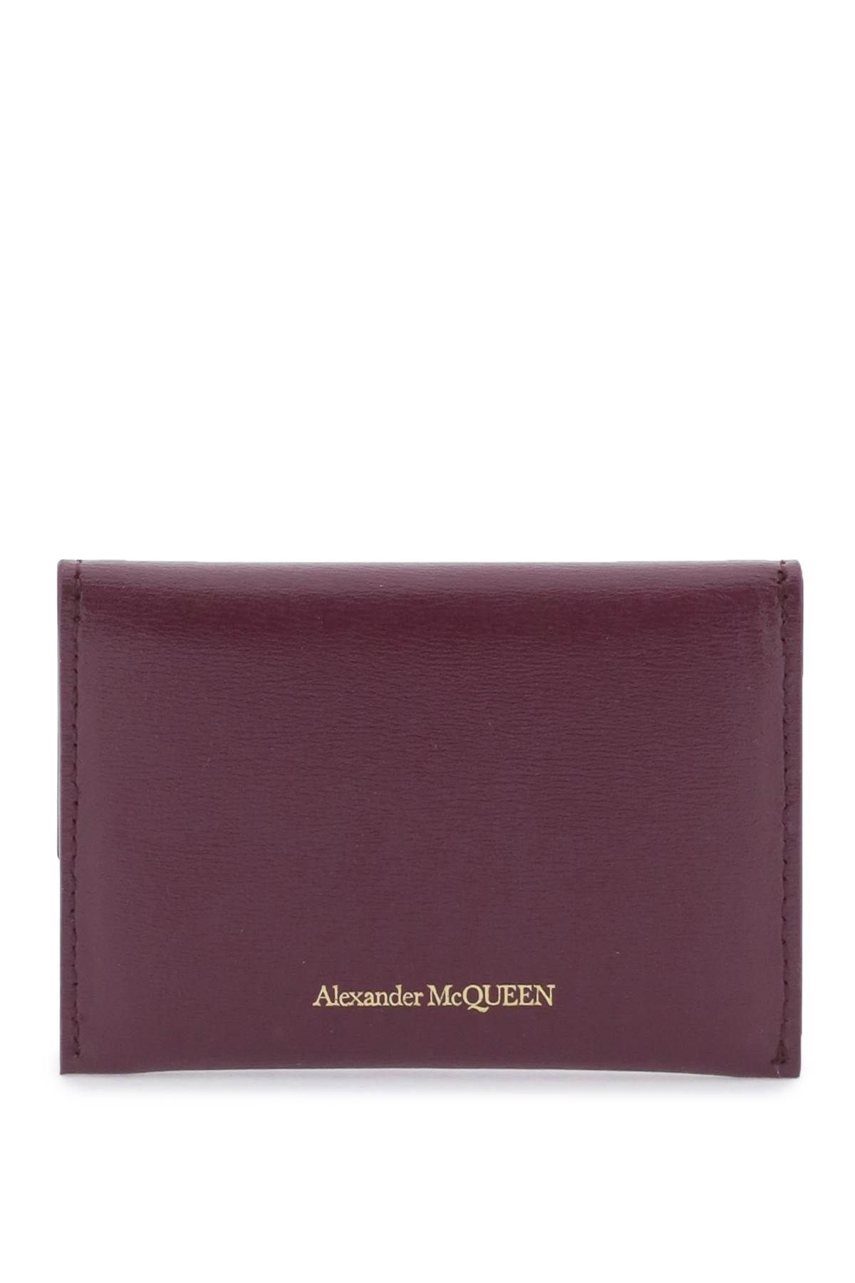 Shop Alexander Mcqueen Envelope Skull Card Holder Pouch In Purple