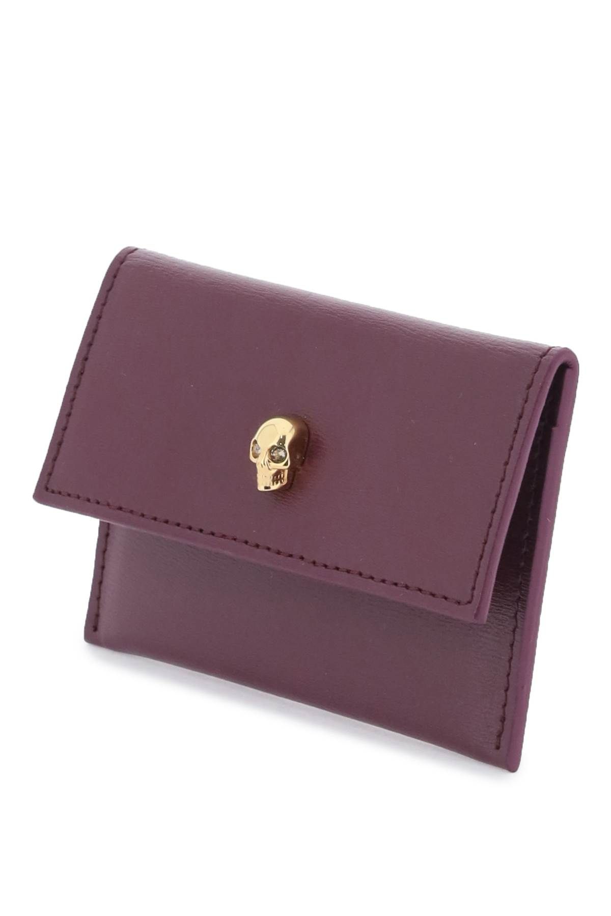 Shop Alexander Mcqueen Envelope Skull Card Holder Pouch In Purple