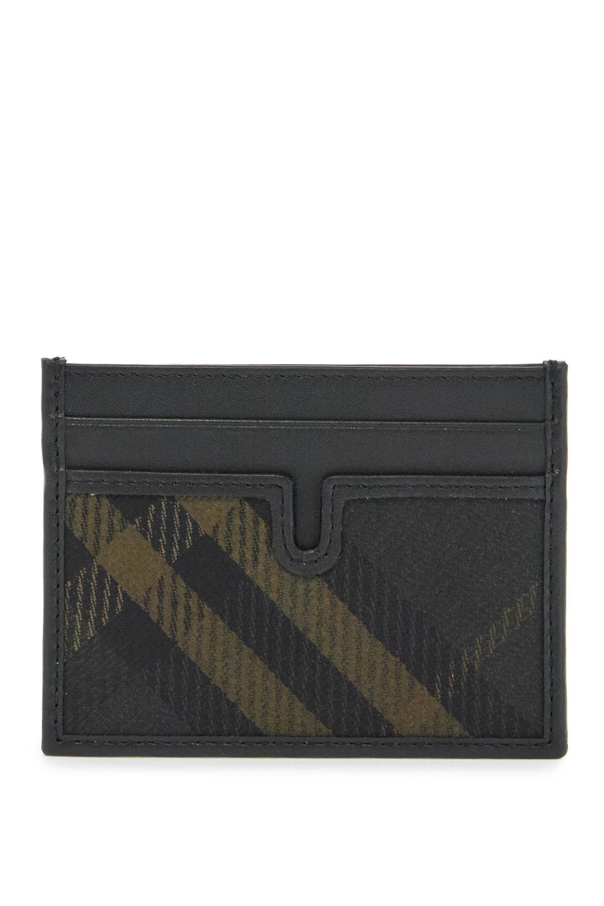 Shop Burberry Card Holder Check In Black