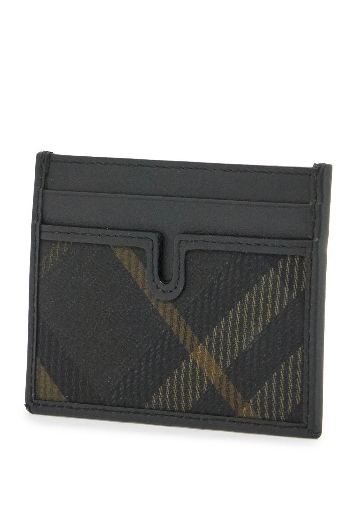 Shop Burberry Card Holder Check In Black