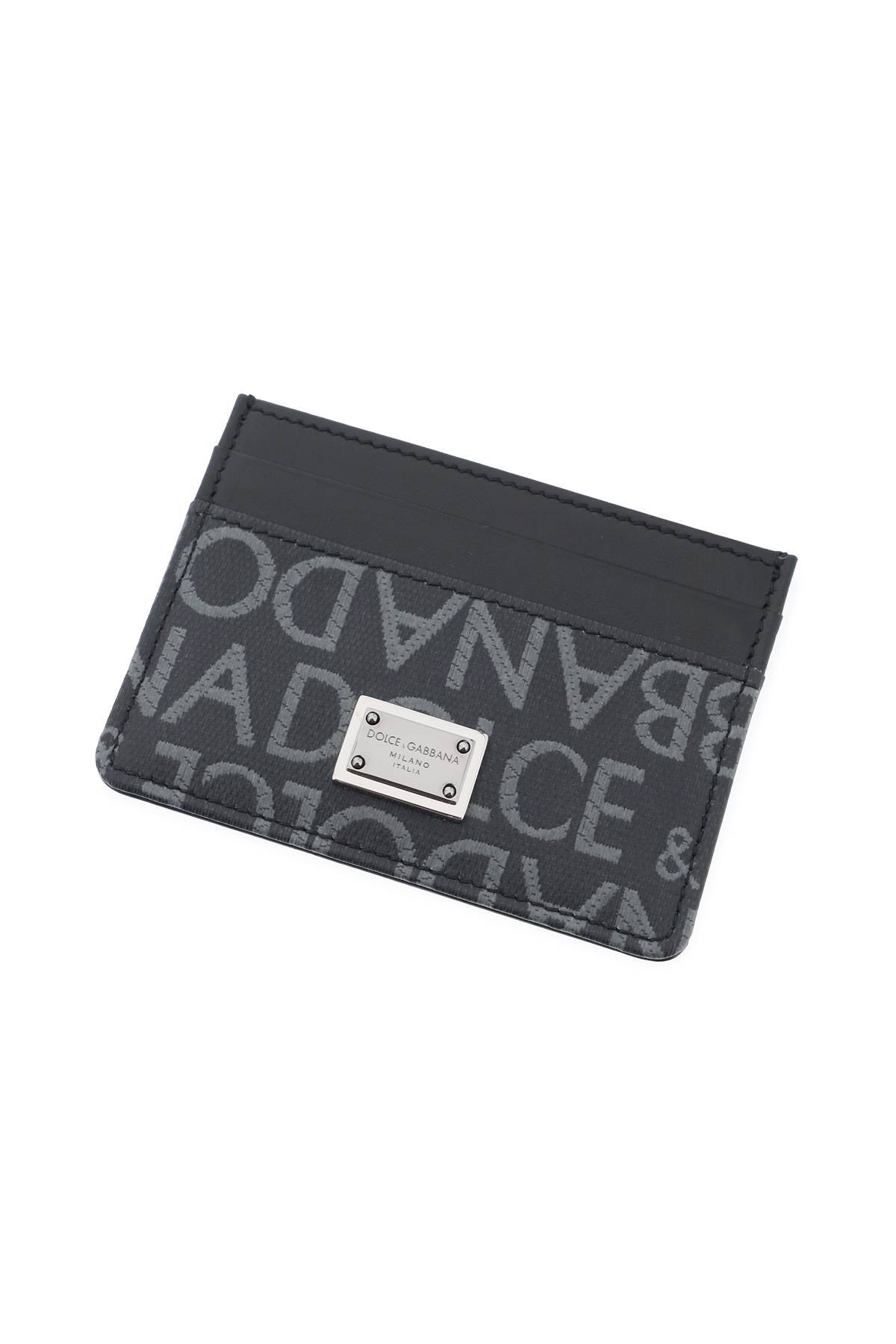 Shop Dolce & Gabbana Coated Jacquard Cardholder In Black