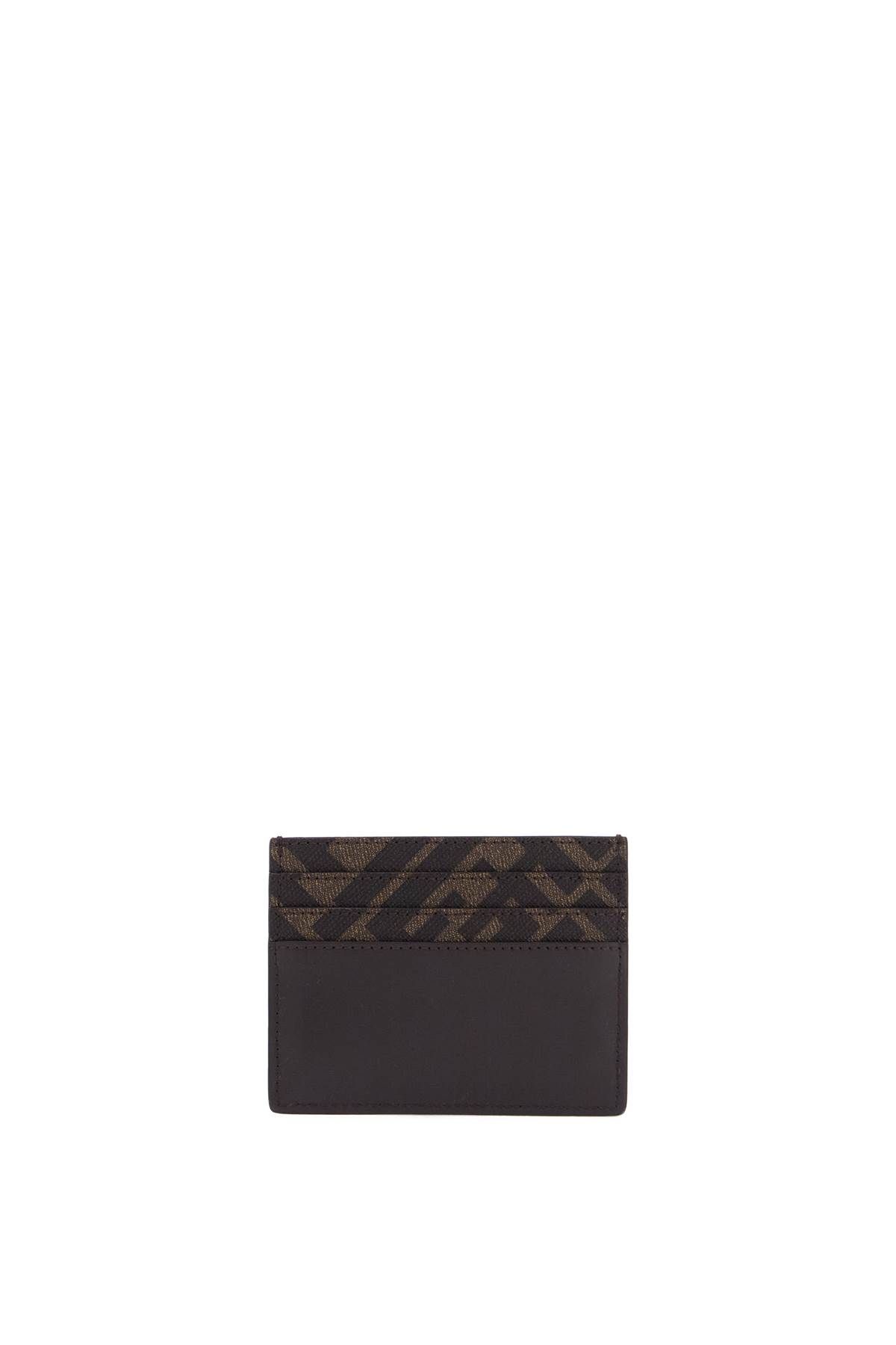 Shop Fendi Ff Squared Card Holder In Brown