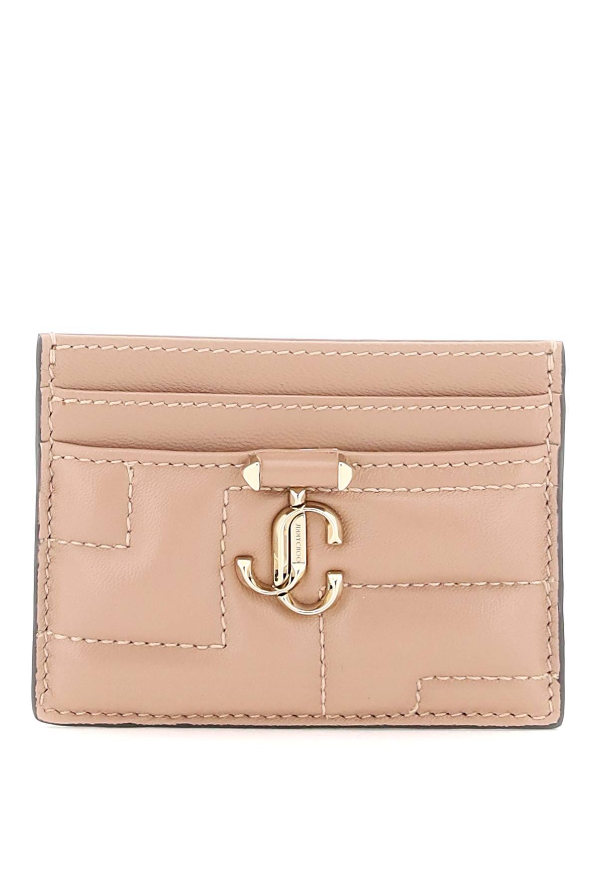 Jimmy Choo Quilted Nappa Leather Card Holder In Pink