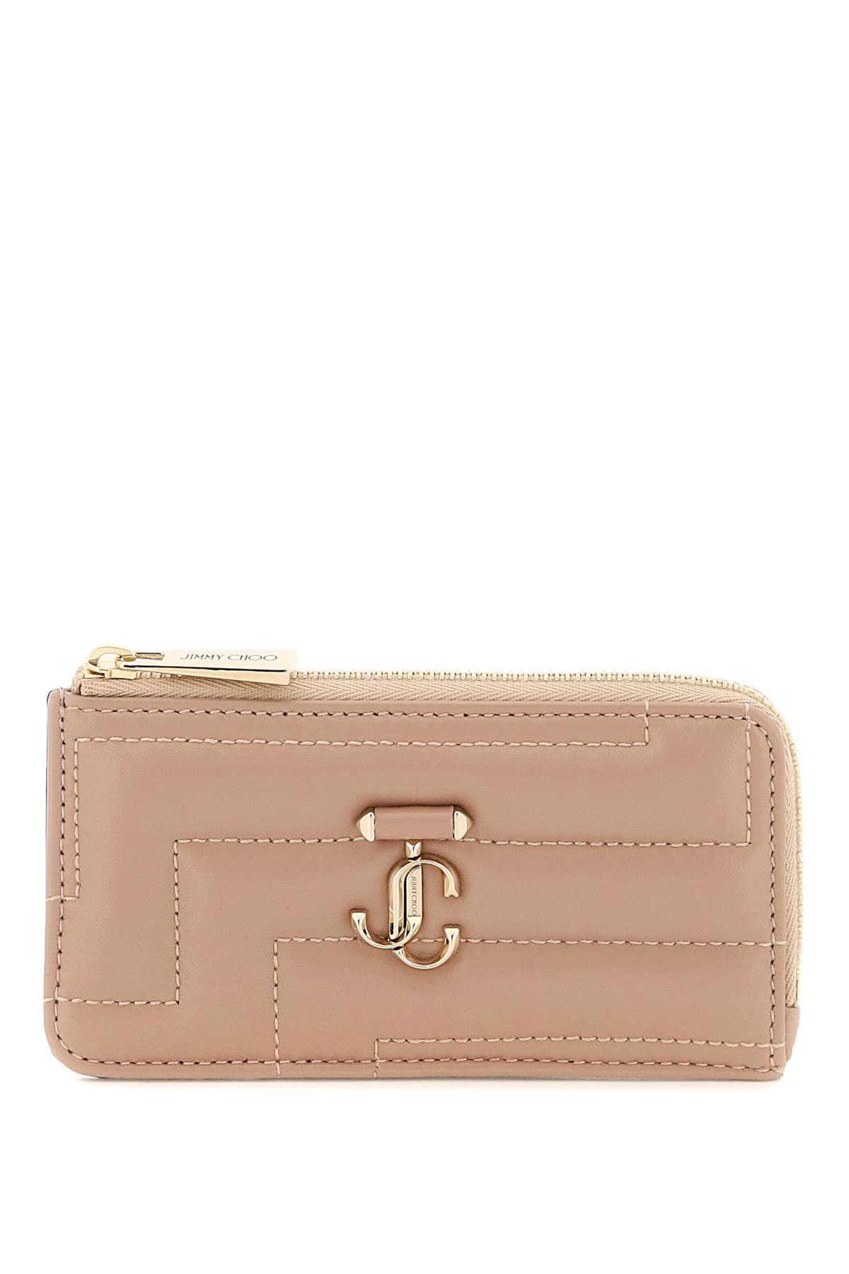 Shop Jimmy Choo Quilted Nappa Leather Zipped Cardholder In Pink