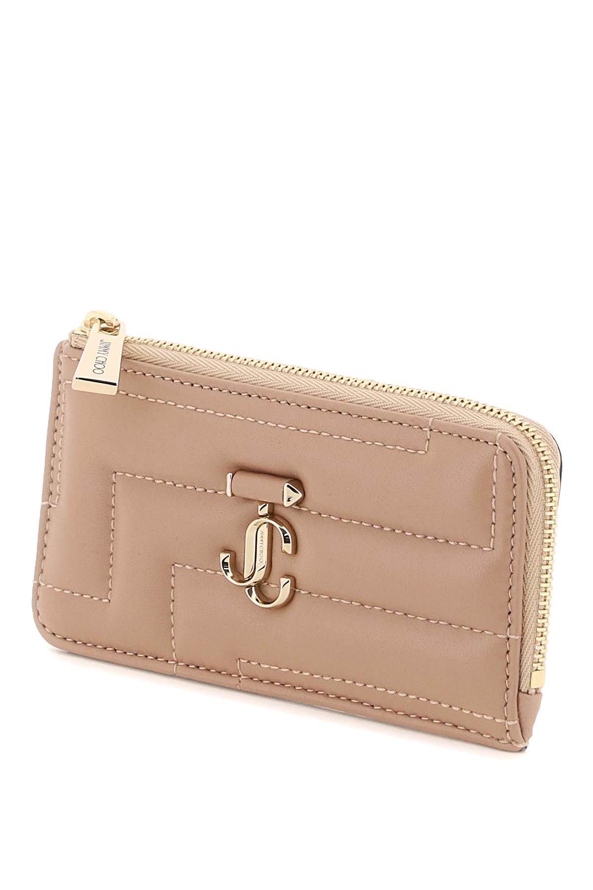 Shop Jimmy Choo Quilted Nappa Leather Zipped Cardholder In Pink
