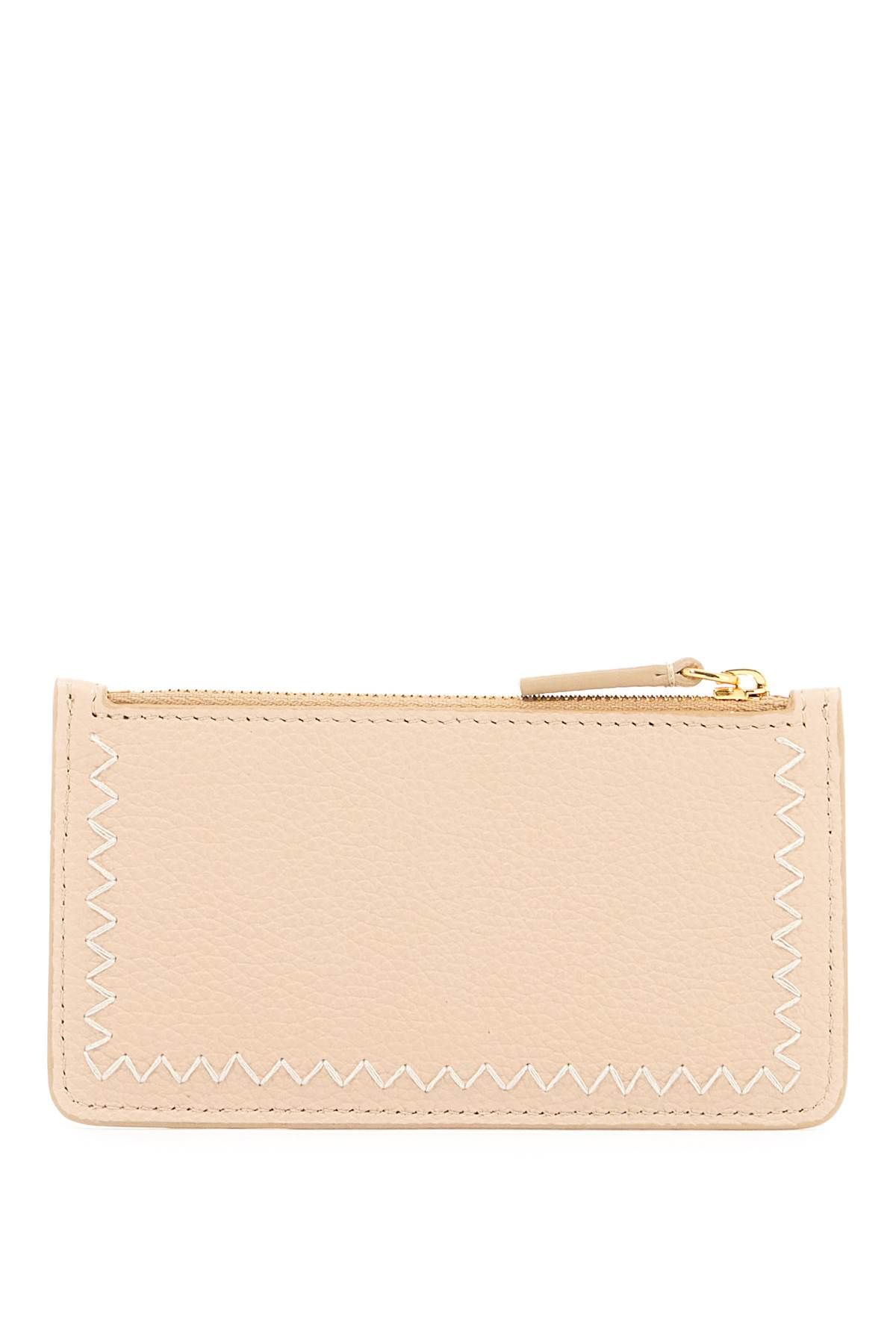 Shop Marni Embroidered Card Holder In Beige