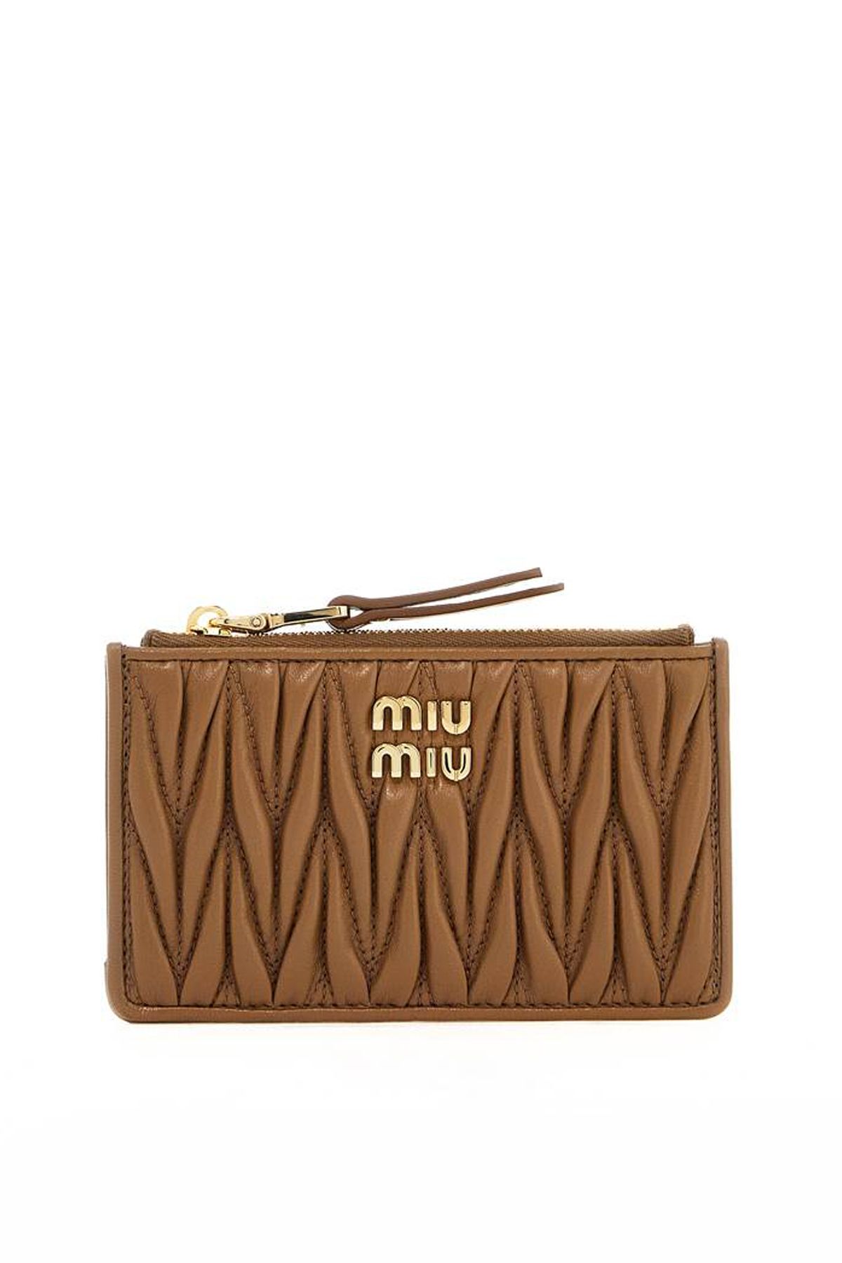 Shop Miu Miu Quilted Nappa Leather In Brown