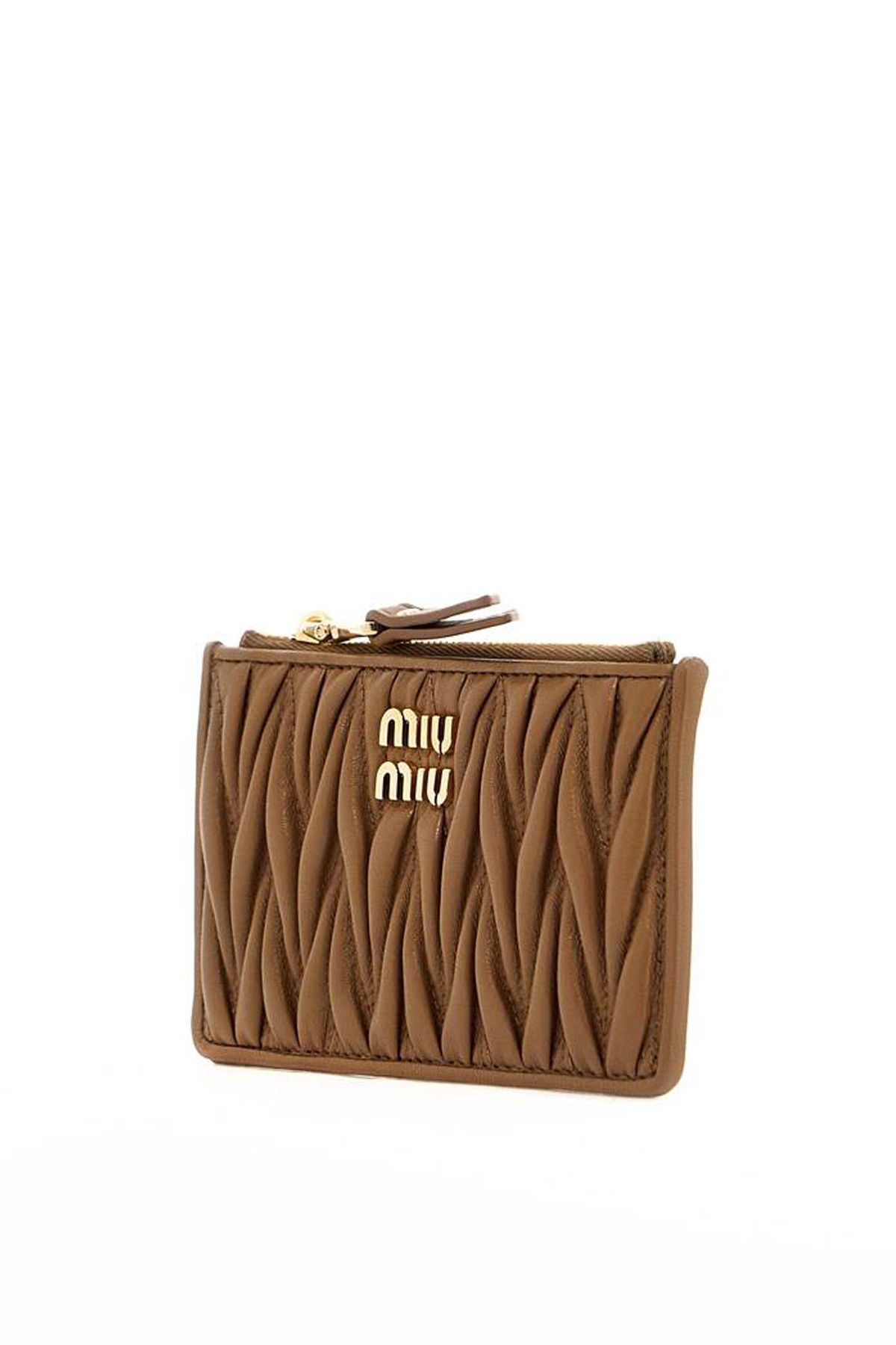 Shop Miu Miu Quilted Nappa Leather In Brown