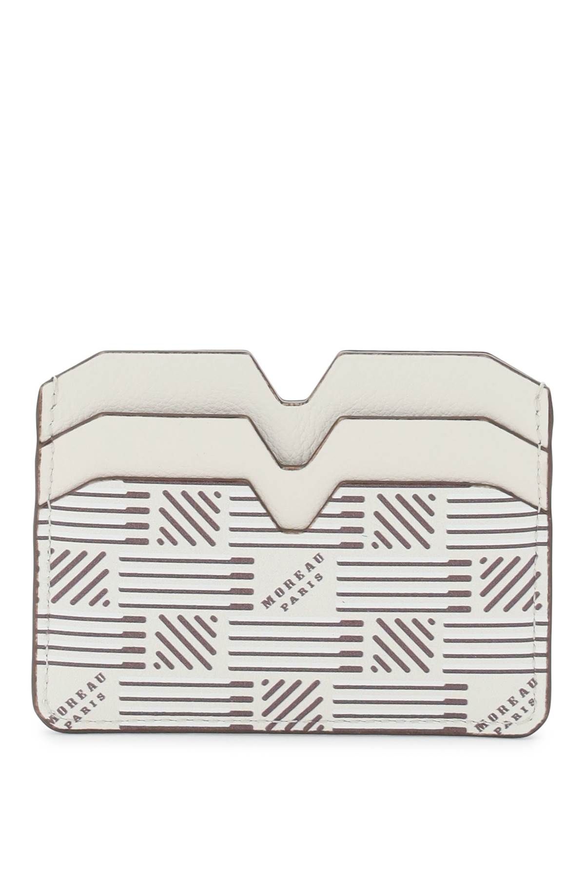 Shop Moreau Paris 4c Leather Card Holder In Brown,white