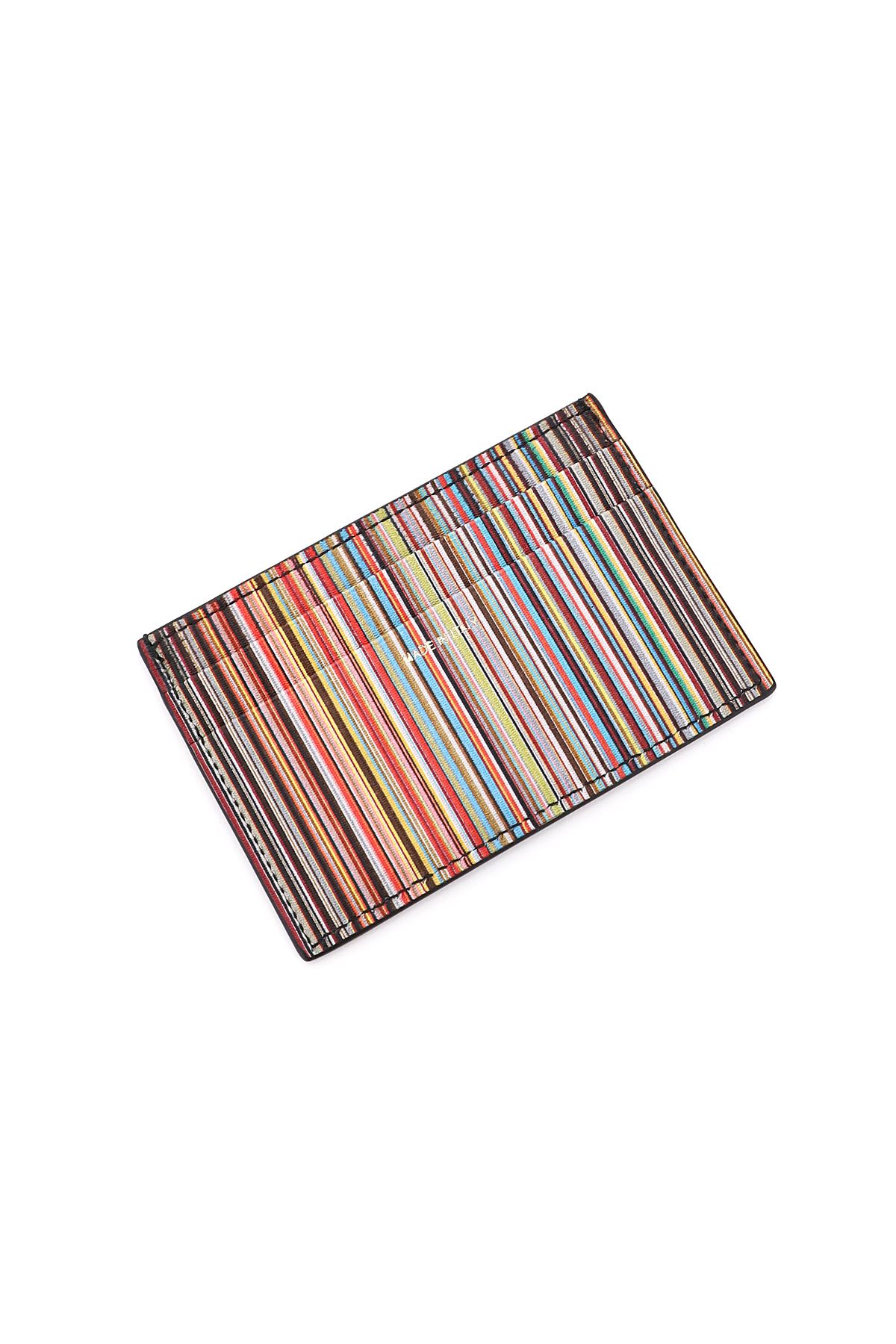 Shop Paul Smith Signature Stripe Cardholder In Black