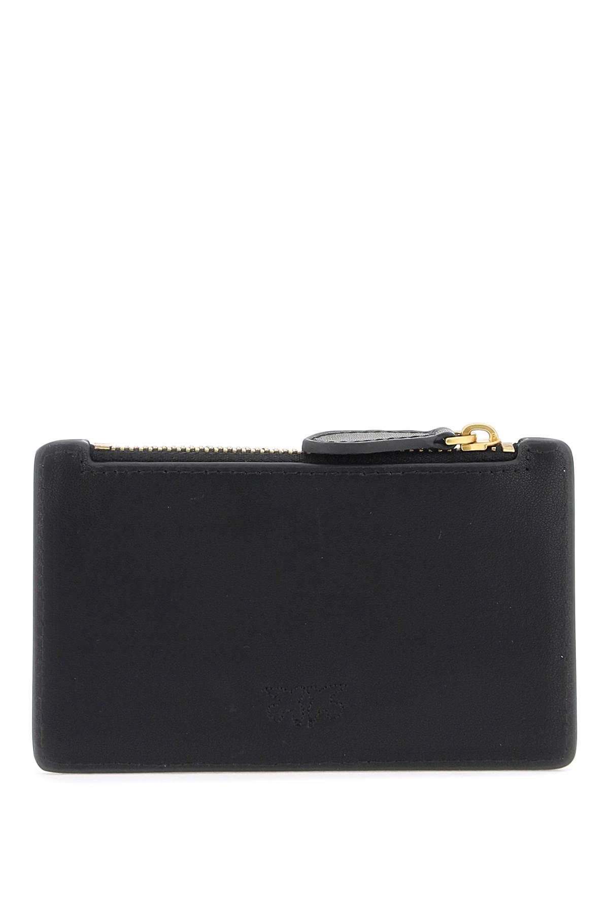 Shop Pinko Love Birds Diamond Card Holder In Black