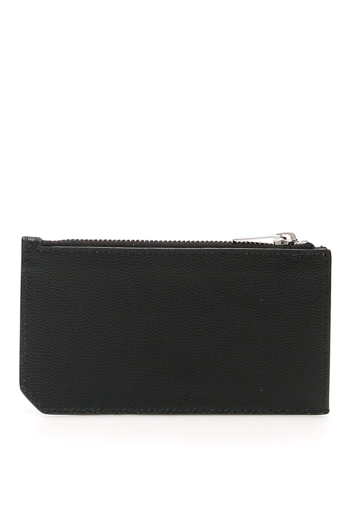 Shop Saint Laurent Leather Fragments Cardholder In Black