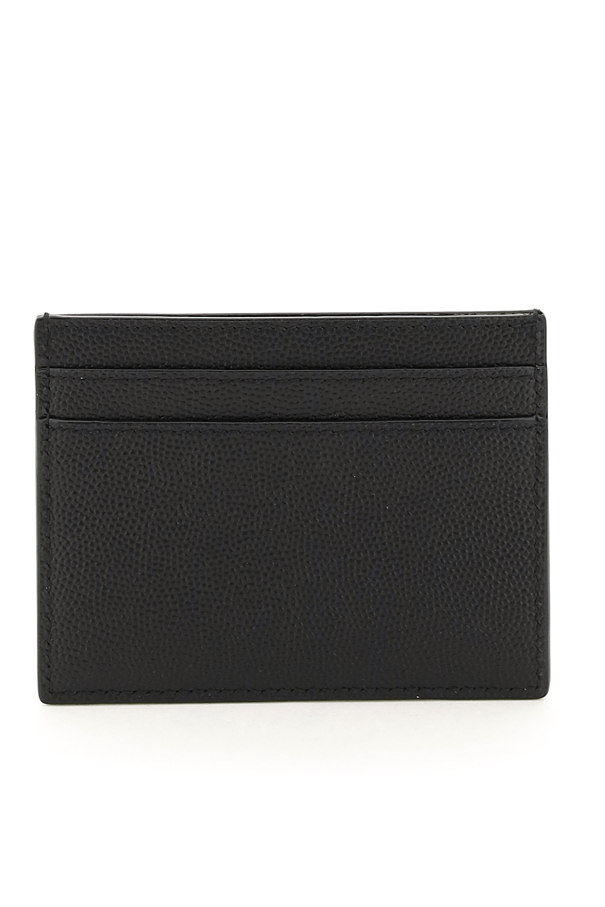 Shop Saint Laurent Grained Calfskin Card Holder In Black