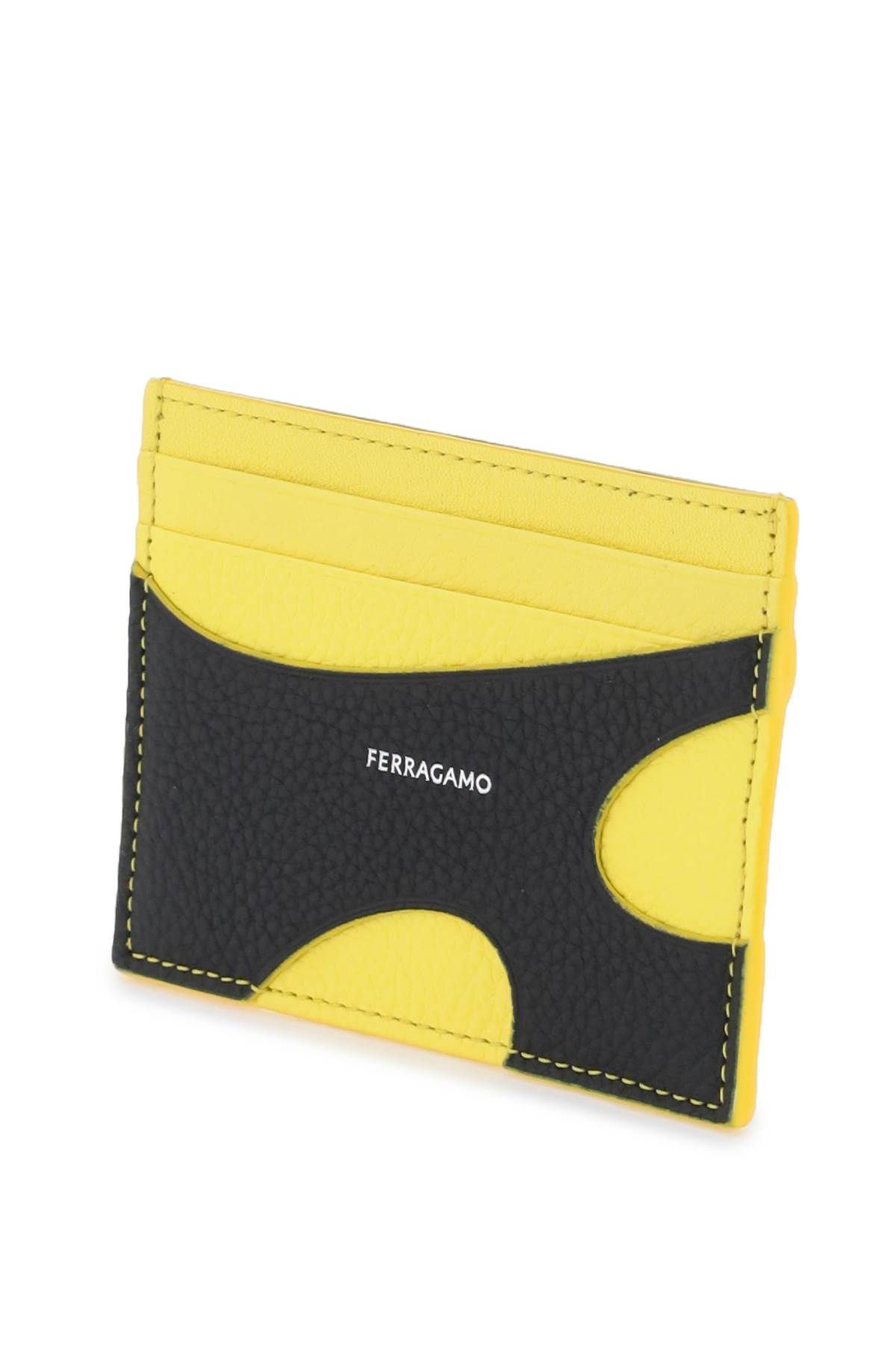 Shop Ferragamo Cut-out Card Holder In Black,yellow