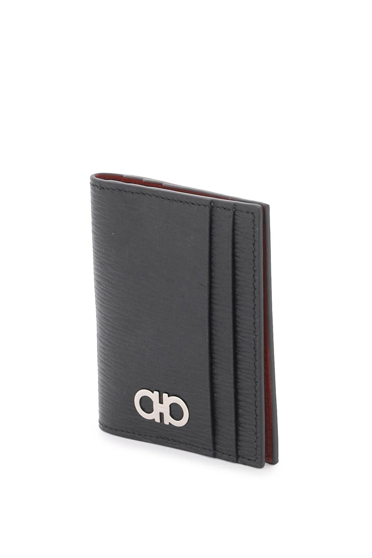 Shop Ferragamo Gancini Bi-fold Cardholder In Black