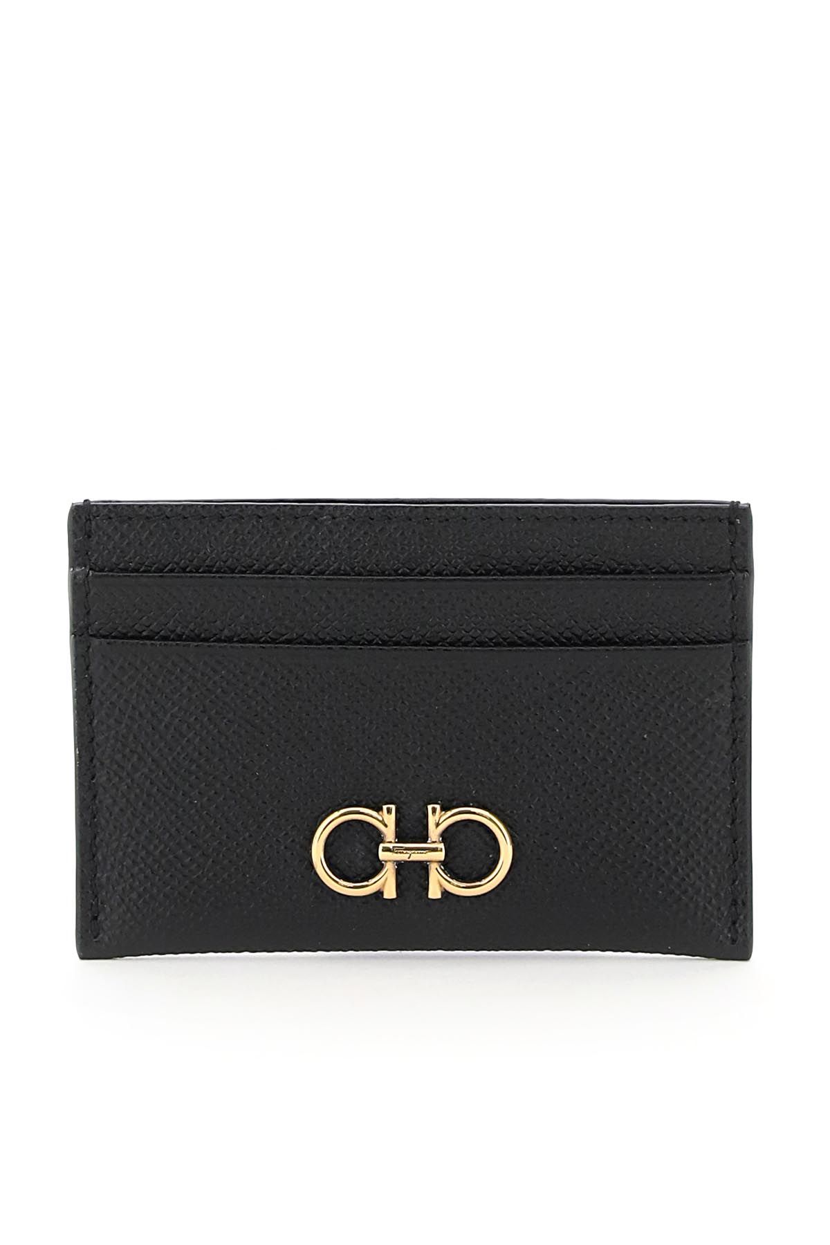 Shop Ferragamo Gancini Card Holder In Black