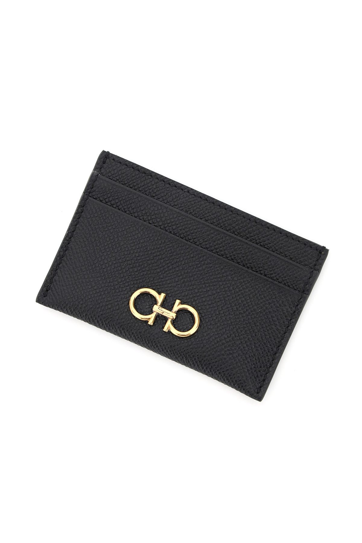 Shop Ferragamo Gancini Card Holder In Black