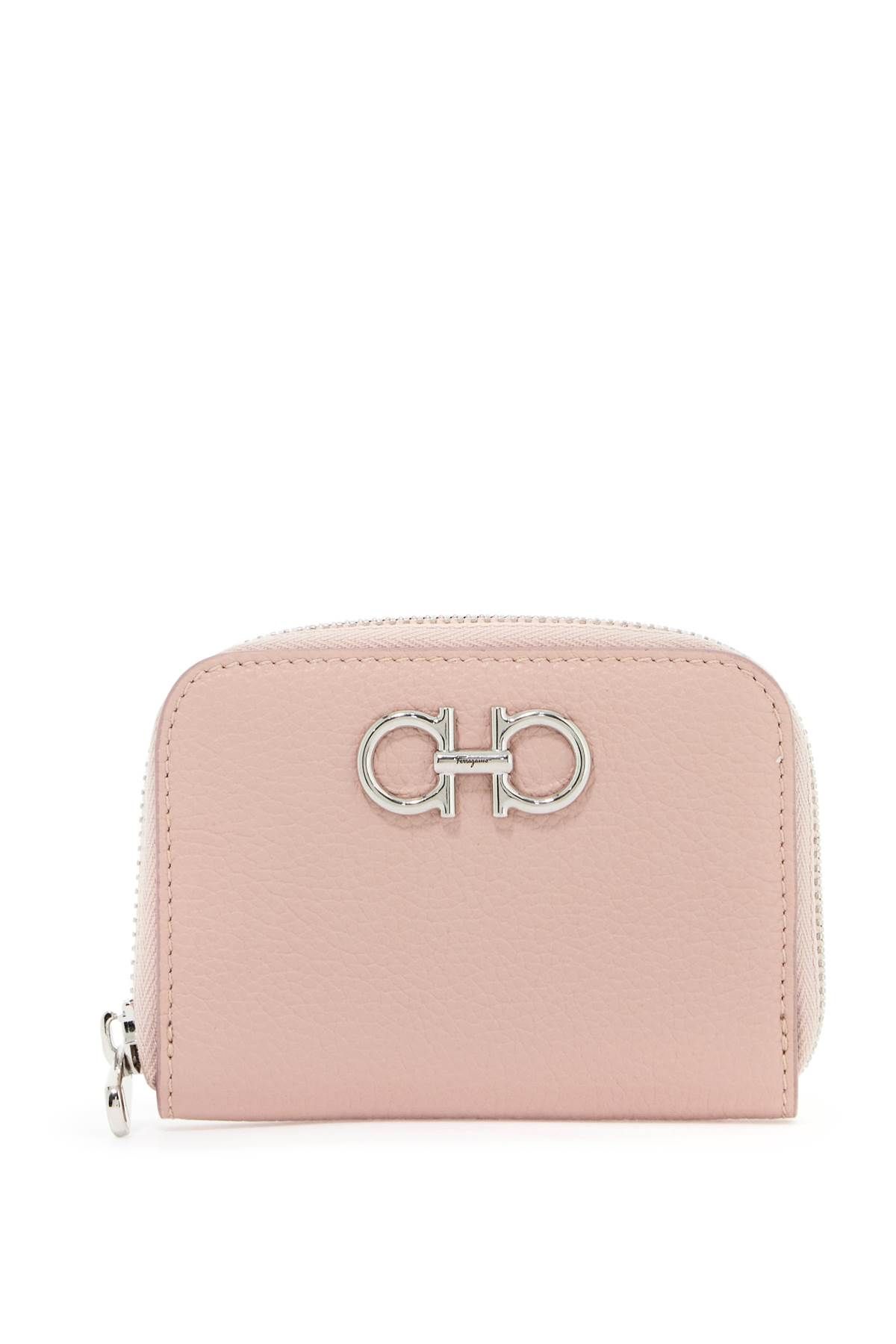 Shop Ferragamo Zip Around Gancini Card In Pink