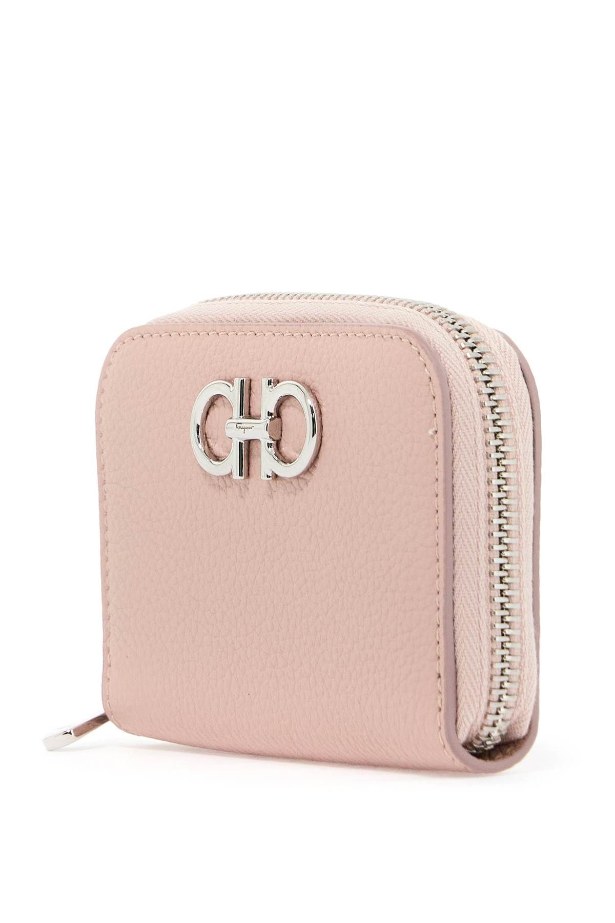 Shop Ferragamo Zip Around Gancini Card In Pink