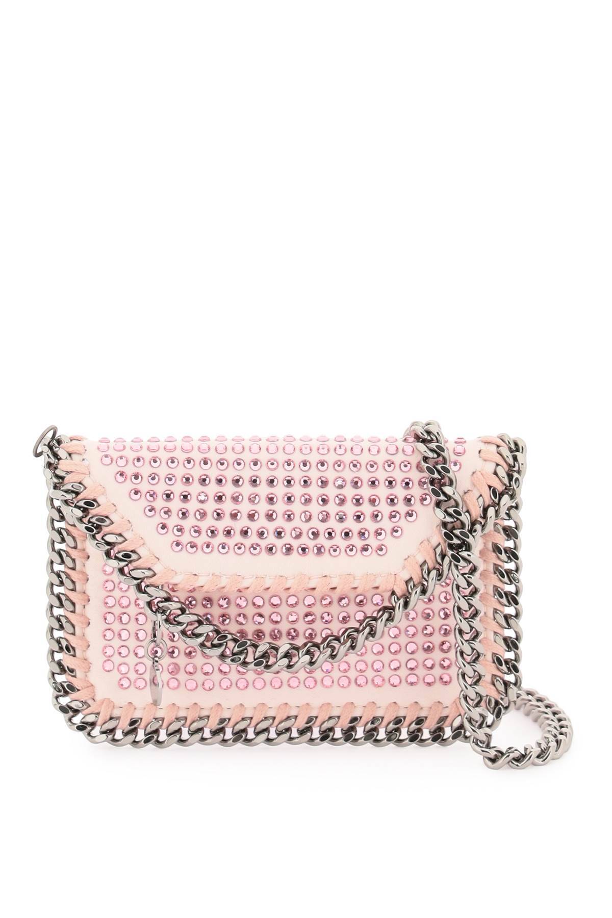 Stella Mccartney 'falabella' Cardholder With Crystals In Silver,pink