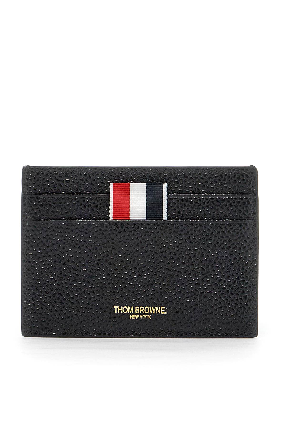 Shop Thom Browne Grain Leather Cardholder In Black