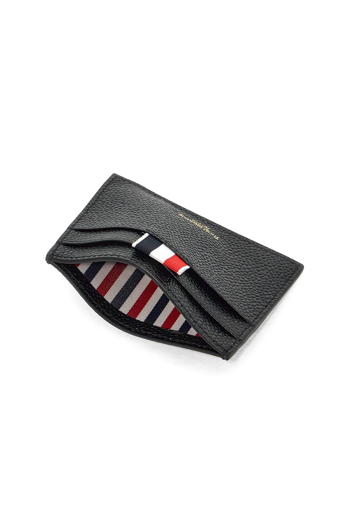 Shop Thom Browne Grain Leather Cardholder In Black