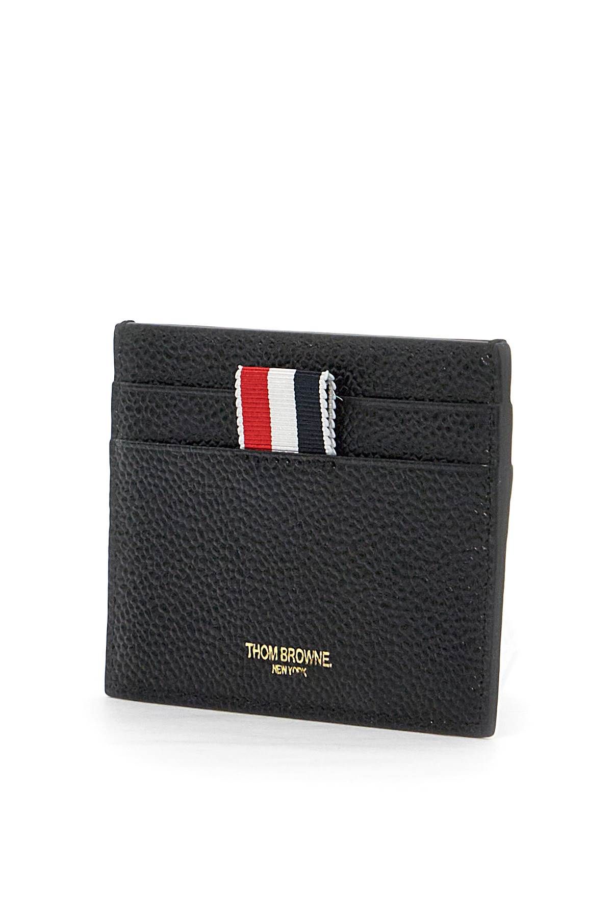 Shop Thom Browne Grain Leather Cardholder In Black