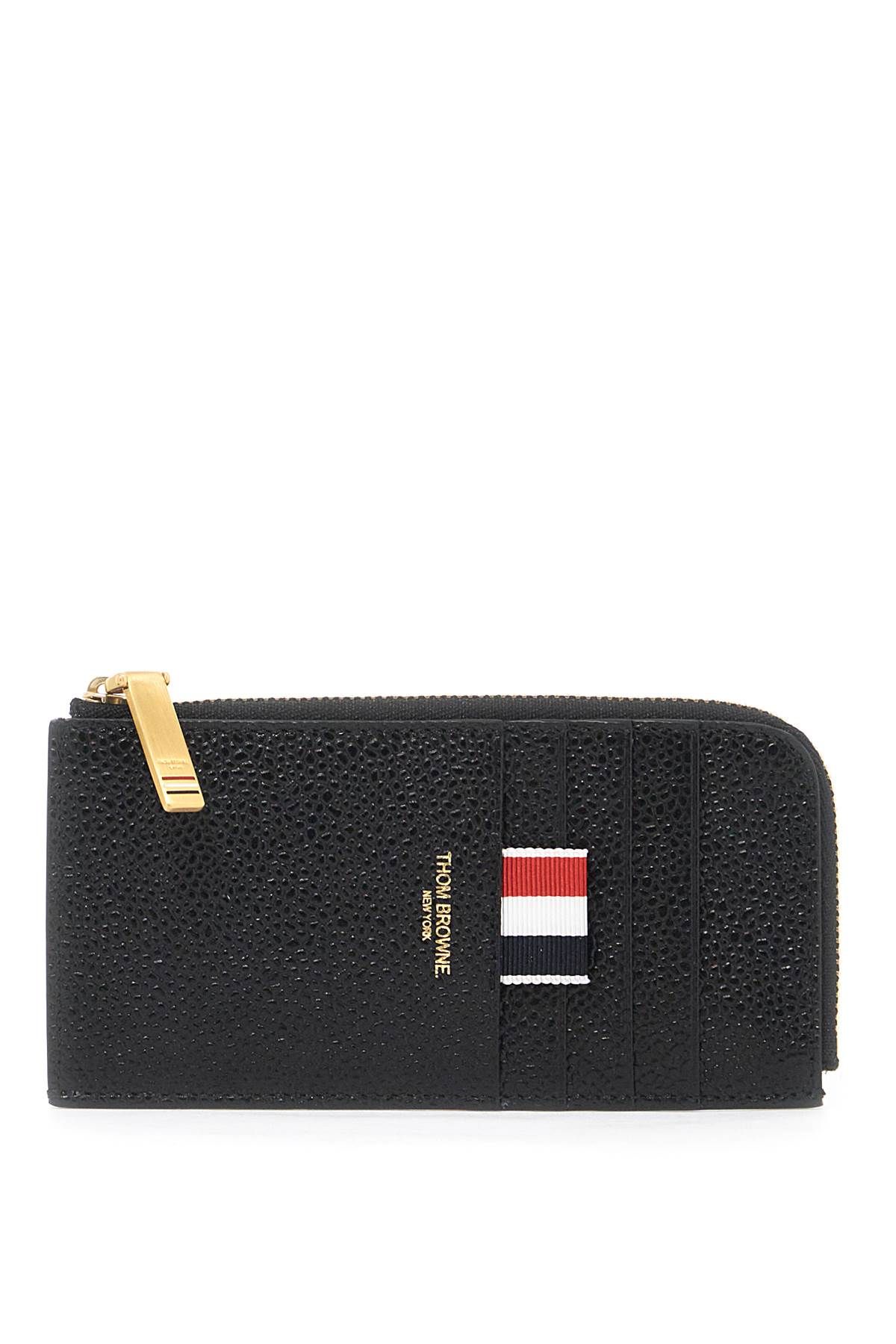 Shop Thom Browne Pebble Grain Leather Cardholder In Black