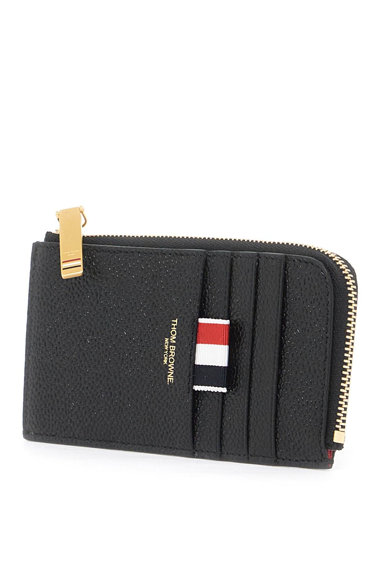 Shop Thom Browne Pebble Grain Leather Cardholder In Black