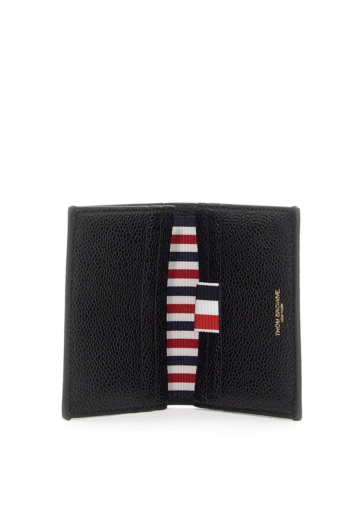 Shop Thom Browne "bifold Hammered Leather Card Holder" In Black