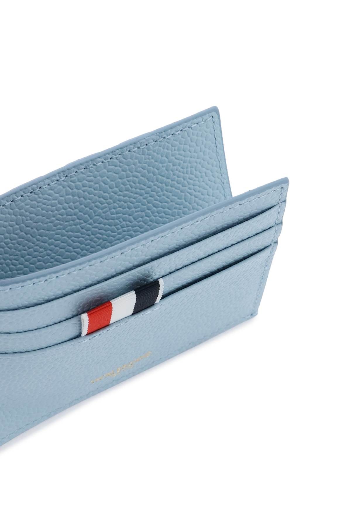 Shop Thom Browne 4-bar Leather Card Holder In Light Blue