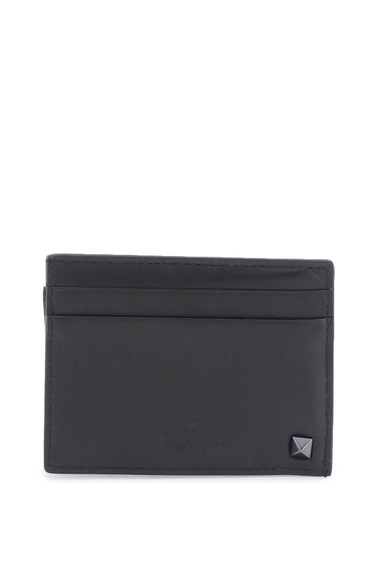 VALENTINO GARAVANI ROCKSTUD LEATHER CARD HOLDER 