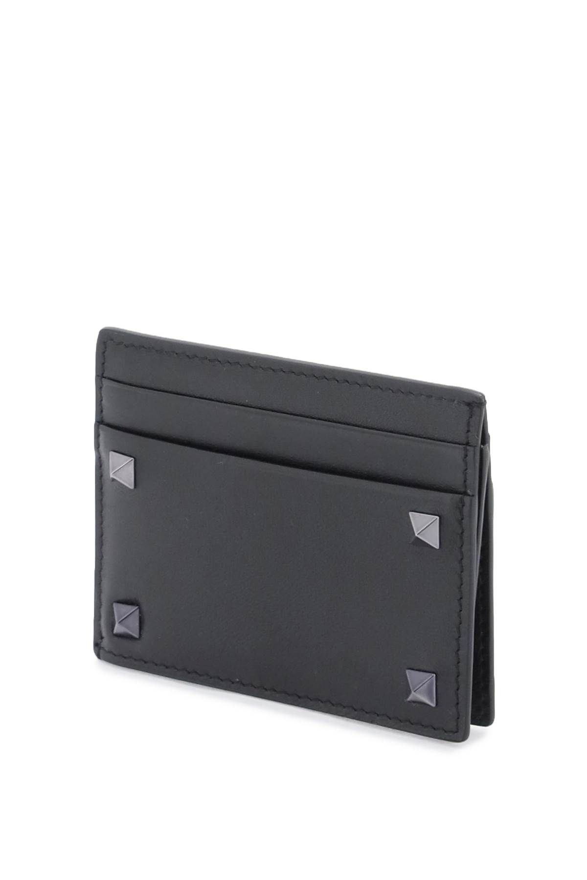 VALENTINO GARAVANI ROCKSTUD LEATHER CARD HOLDER 