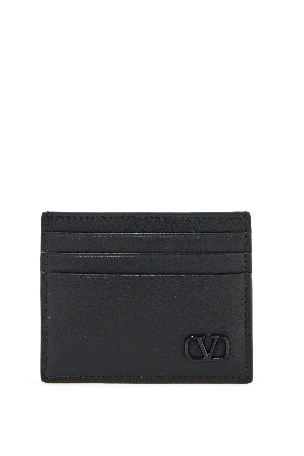 Shop Valentino Vlogo Signature Card Holder In Black