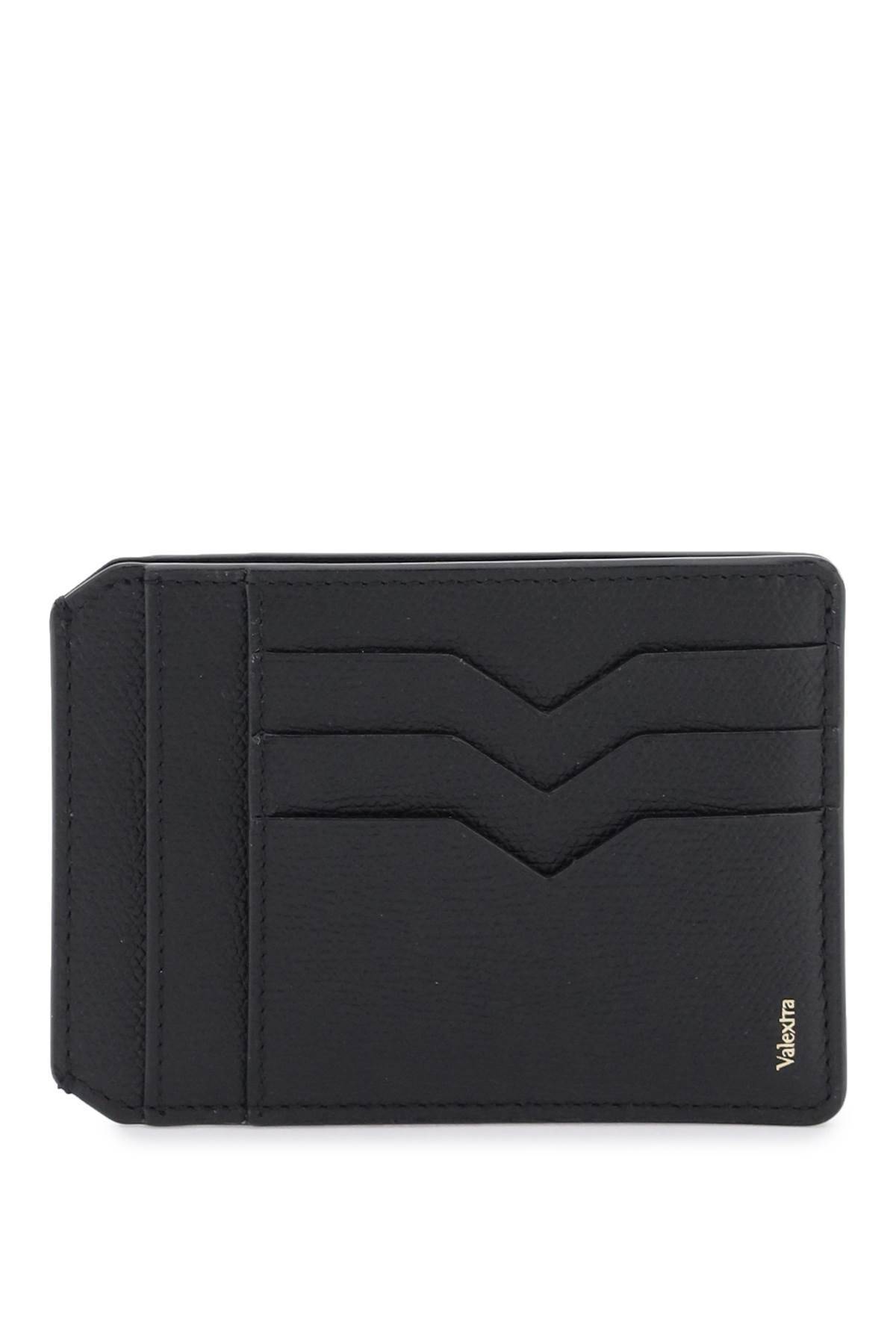Valextra Leather Credit Card Holder In Black