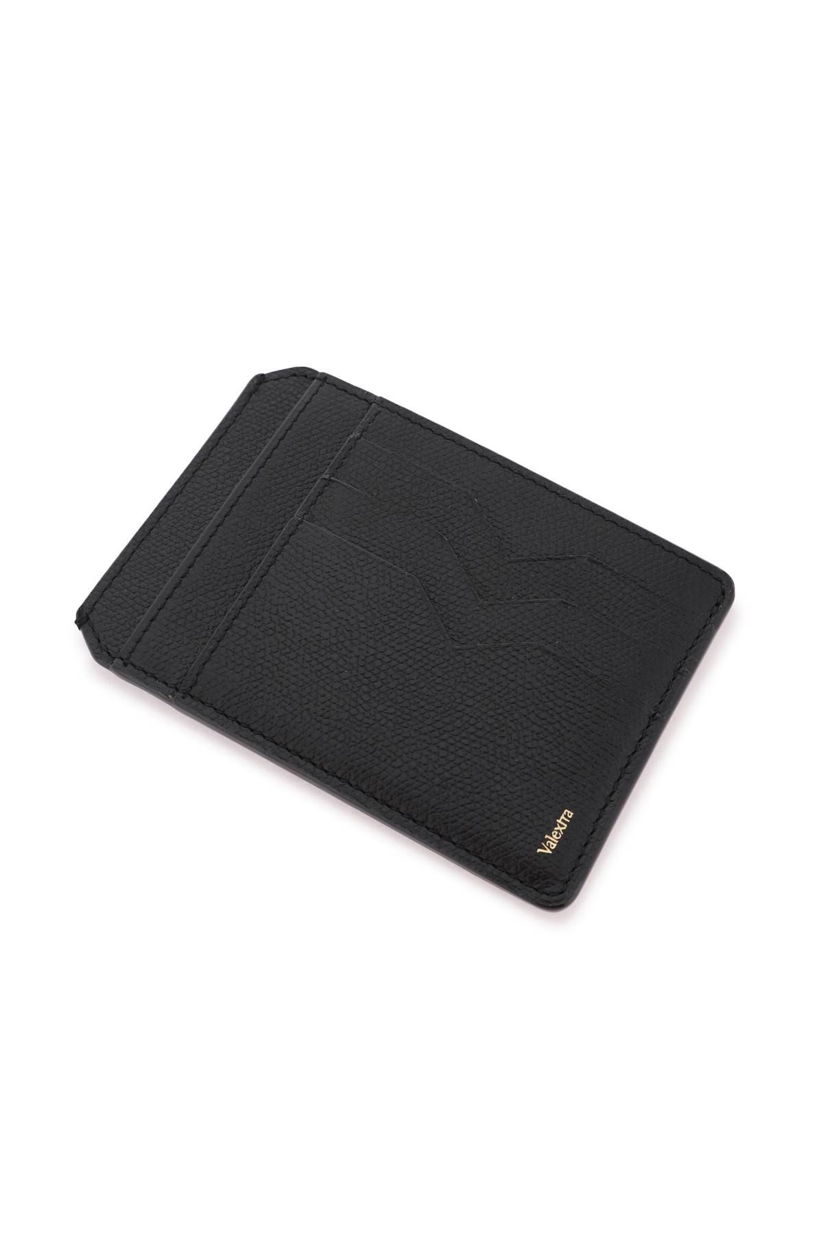 Shop Valextra Leather Card Holder In Black