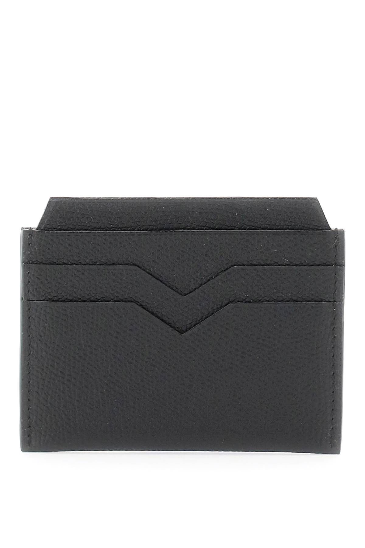 Shop Valextra Leather Cardholder In Black