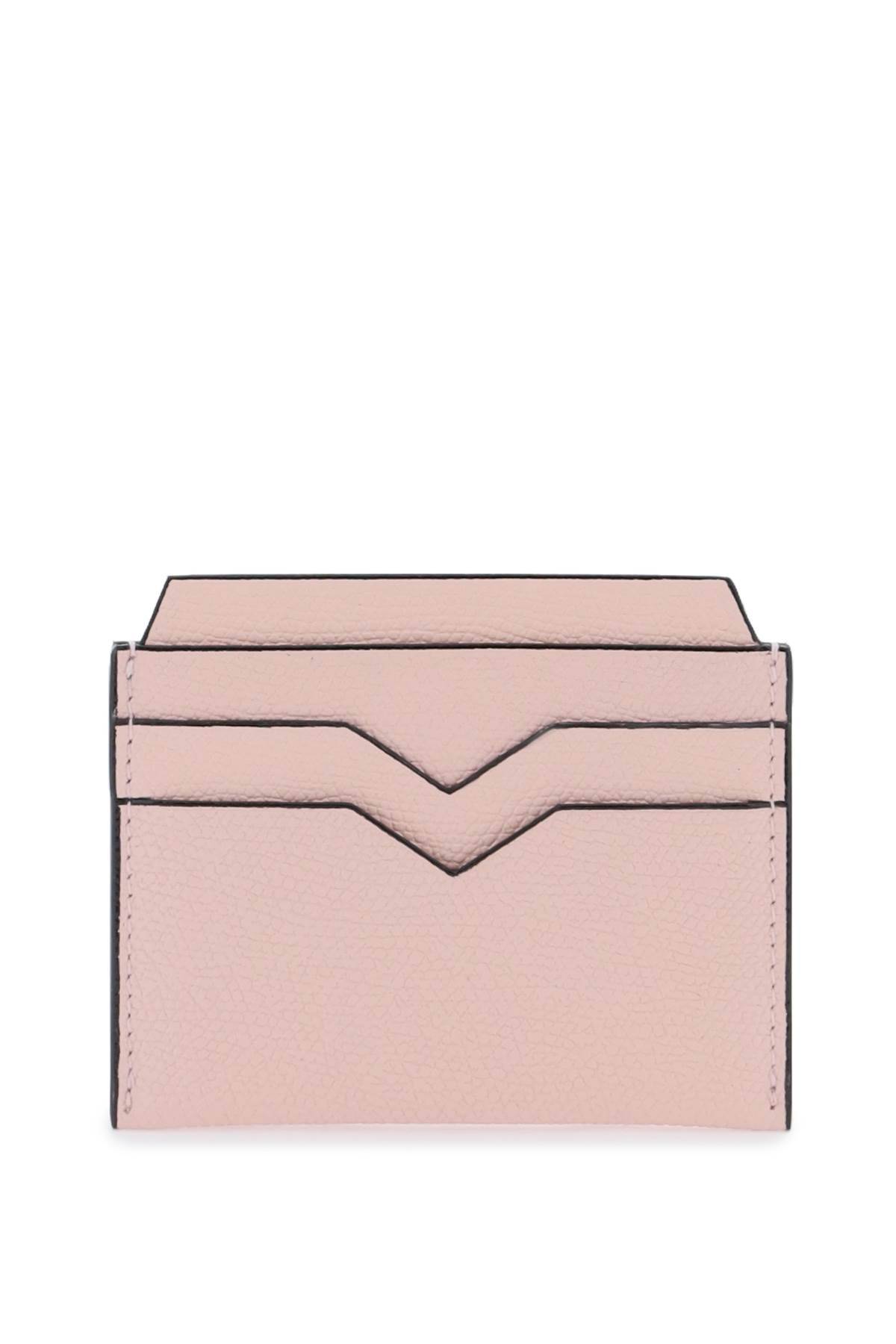 Valextra Leather Cardholder In Pink