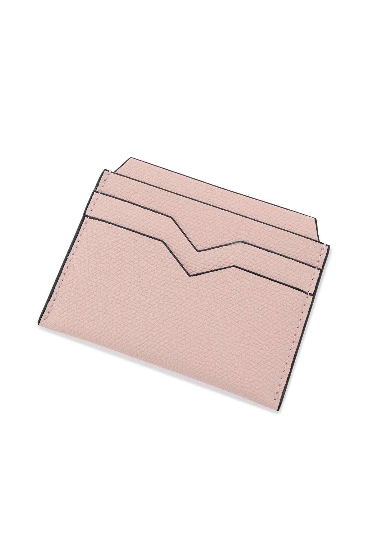 Shop Valextra Leather Cardholder In Pink