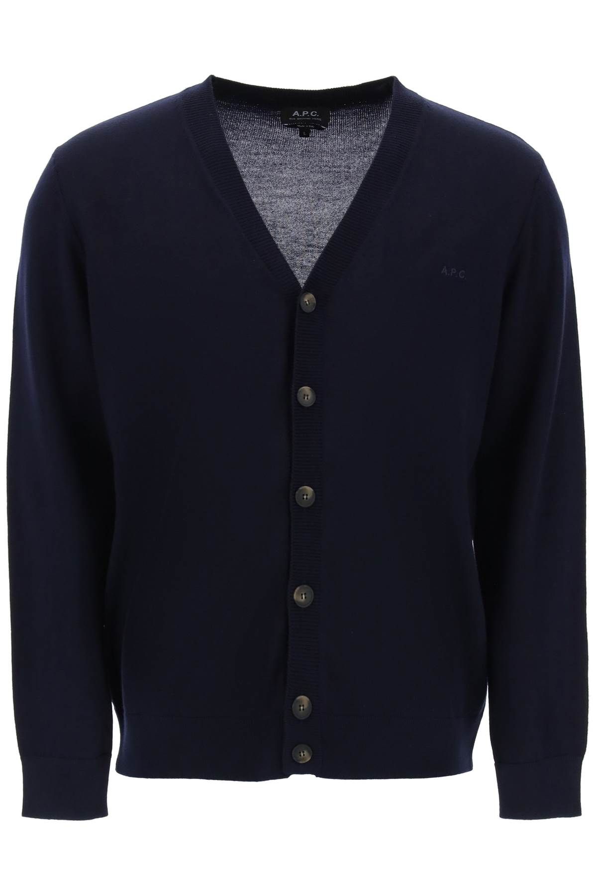 Shop Apc 'joe's Wool Cardigan In Blue