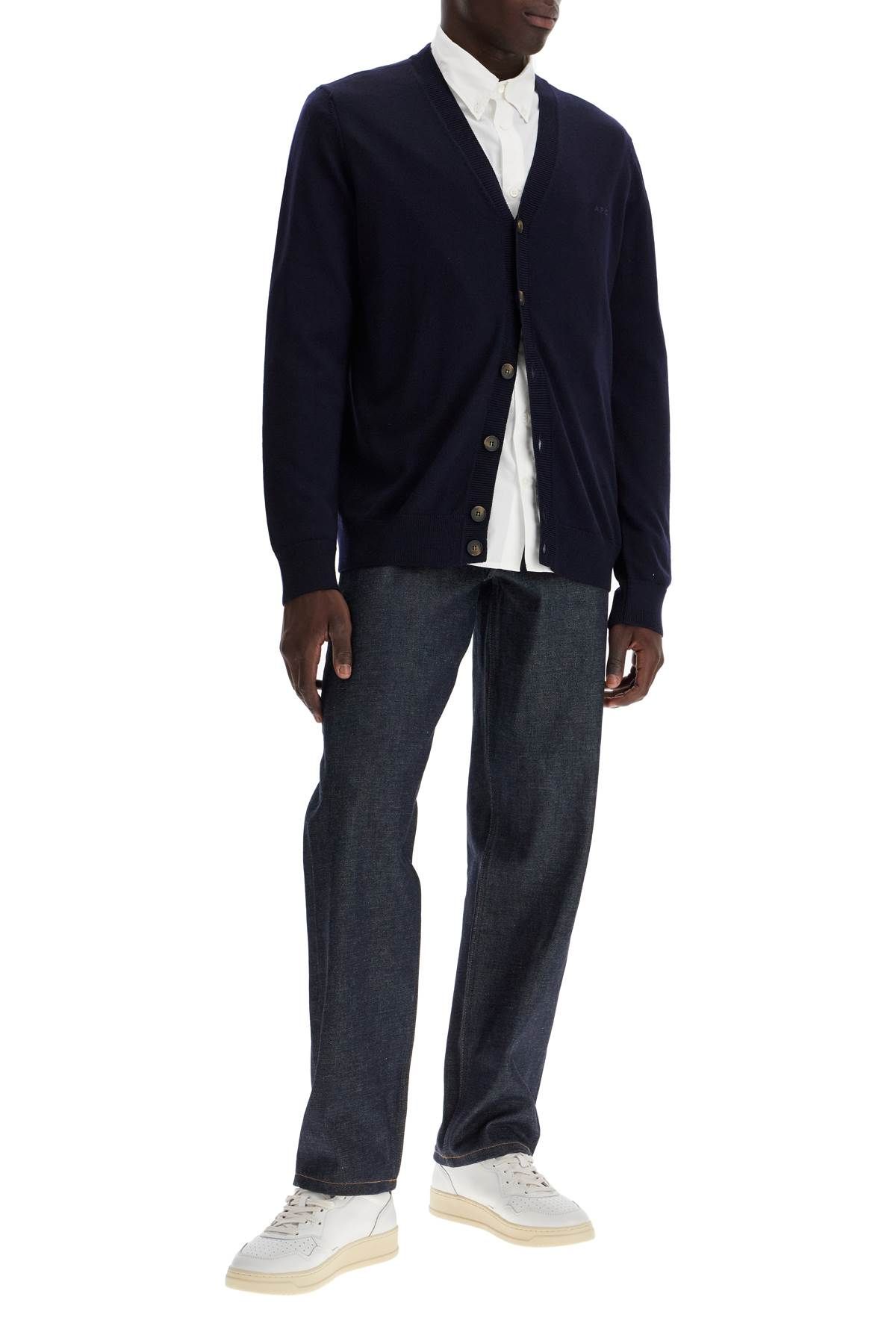 Shop Apc 'joe's Wool Cardigan In Blue