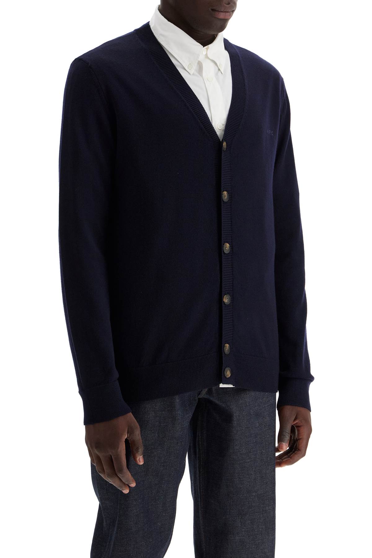 Shop Apc 'joe's Wool Cardigan In Blue